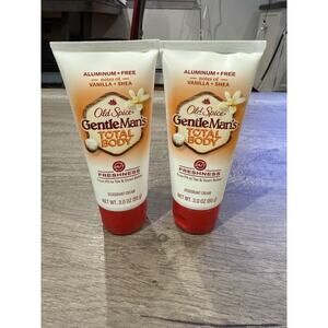 2 Old Spice Total Body Deodorant Cream for Men Aluminum Free Vanilla & Shea 3oz